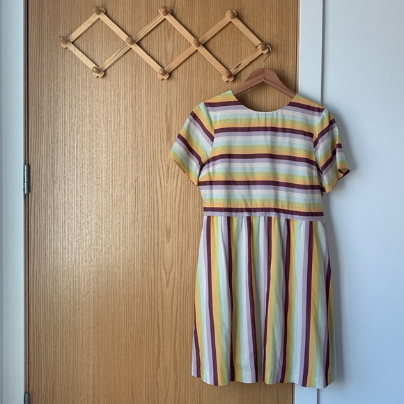 MADEWELL Striped Scoop-Back Dress - Picture 1 of 12